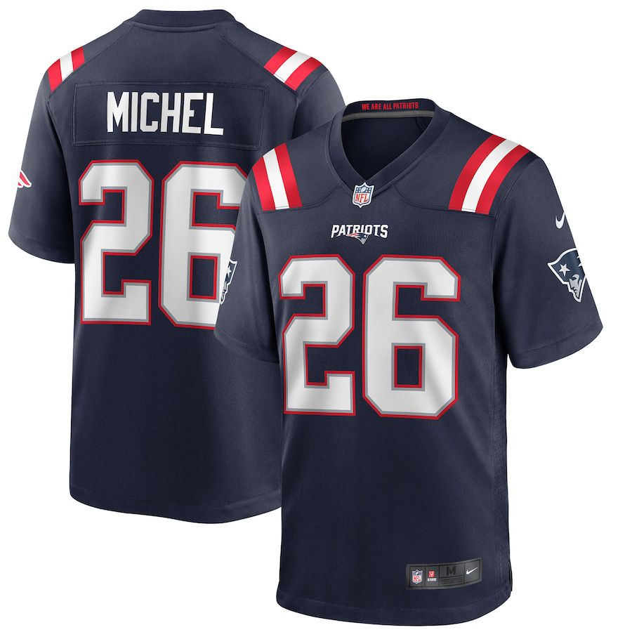 Men New England Patriots #26 Sony Michel Nike Navy Game NFL Jersey->new england patriots->NFL Jersey